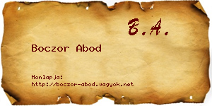 Boczor Abod névjegykártya
